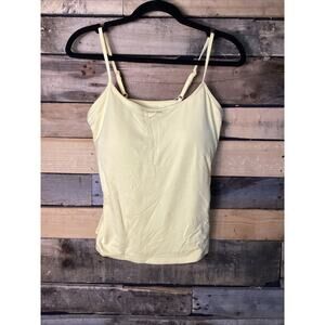 Klassy Network Yellow Solid Cami Tank Size Large Built In Bra